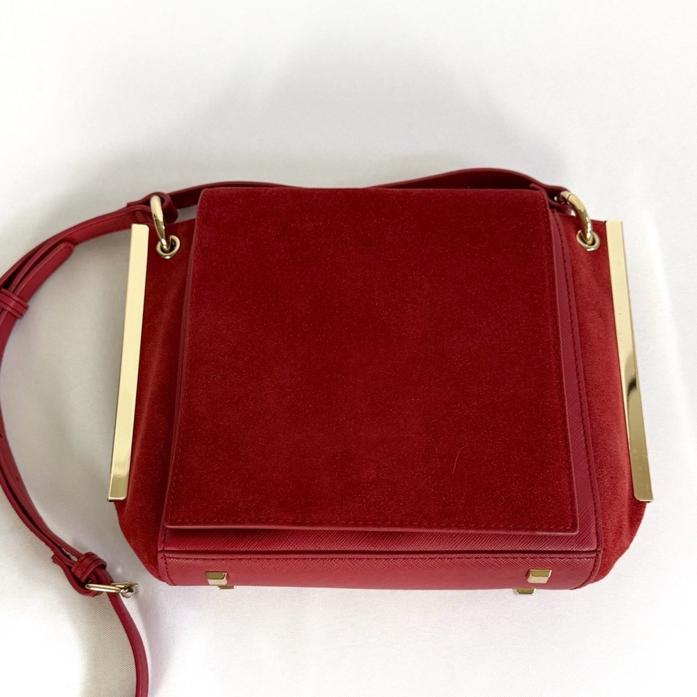 White House Black Market Leather Suede Crossbody Purse - Picture 5 of 14